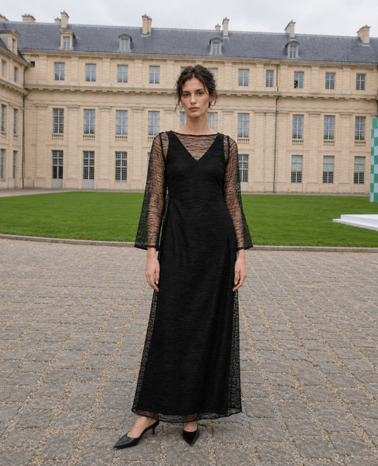 Boxy Sheer Overlay Dress