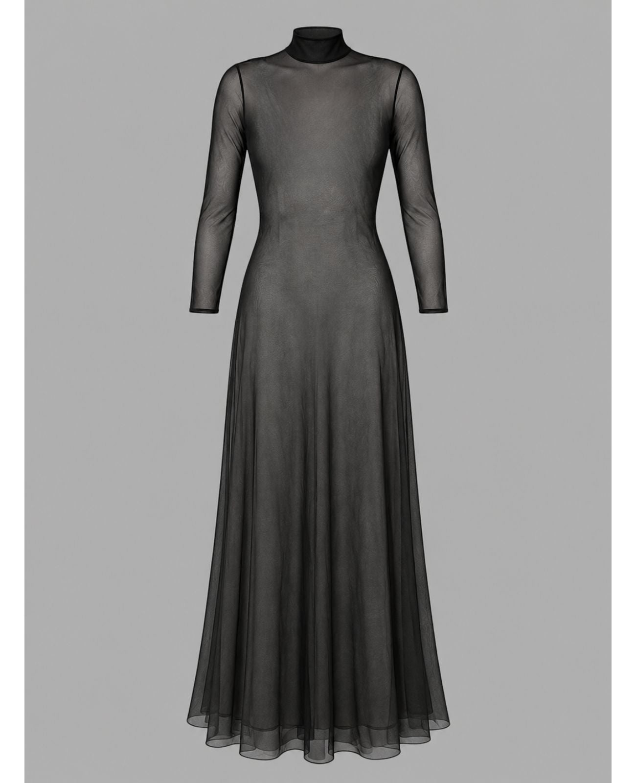 Mock Neck Mesh Overlay Dress | Sheer Formal Dress for Musicians