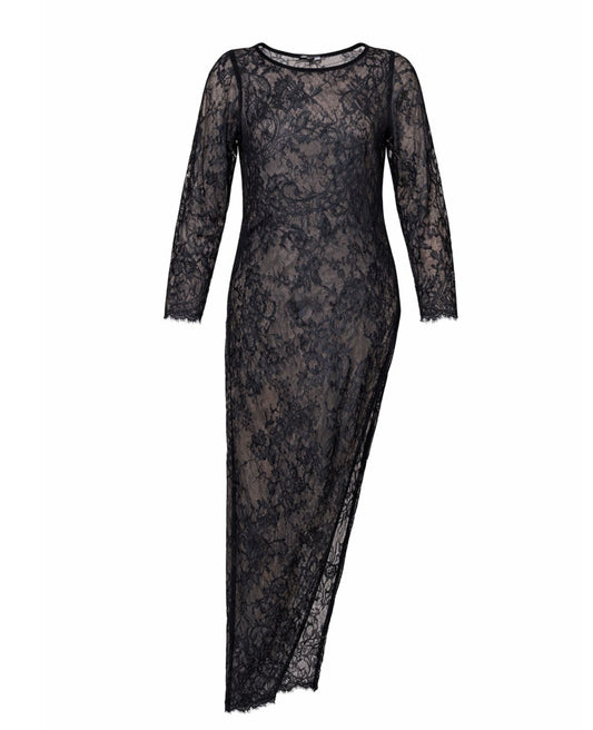 Asymmetrical Lace Overlay Top | Sheer Layering Top for Musicians