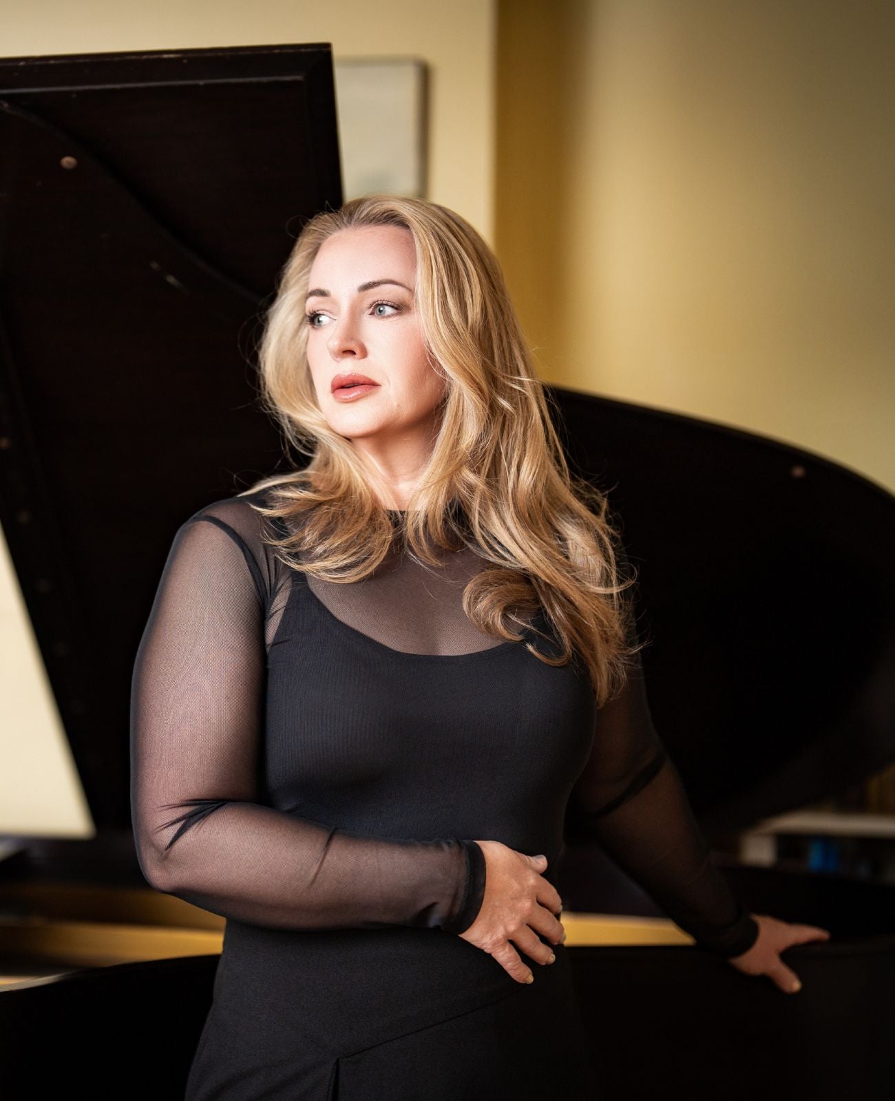The Lucent Sheer Mesh Layering Top | Concert Black for Musicians