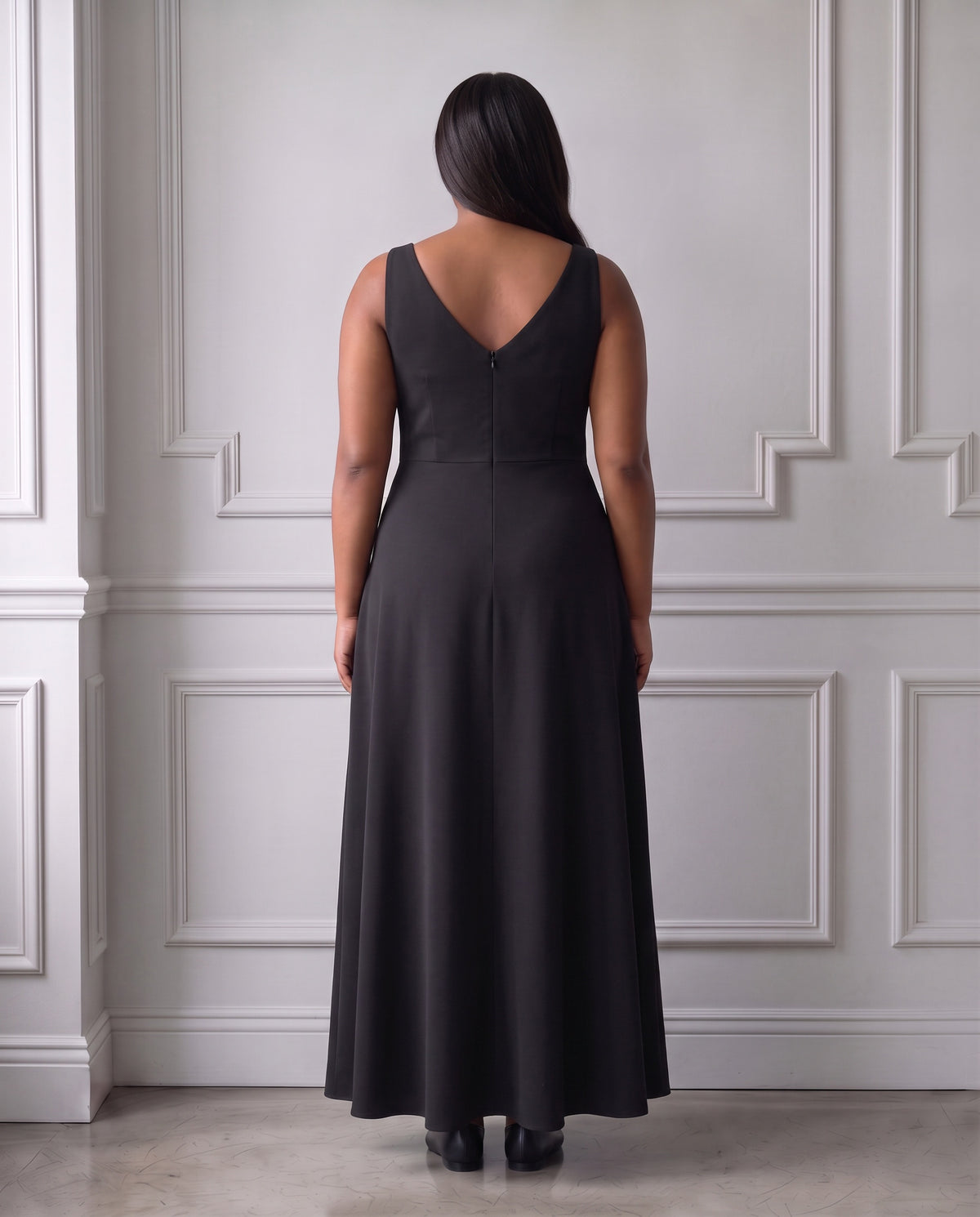 sleeveless formal concert black dress