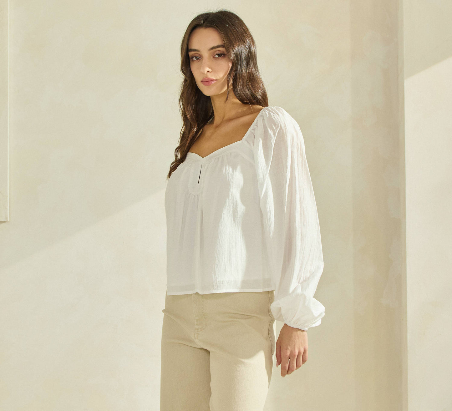 Sweetheart Summer Blouse in White